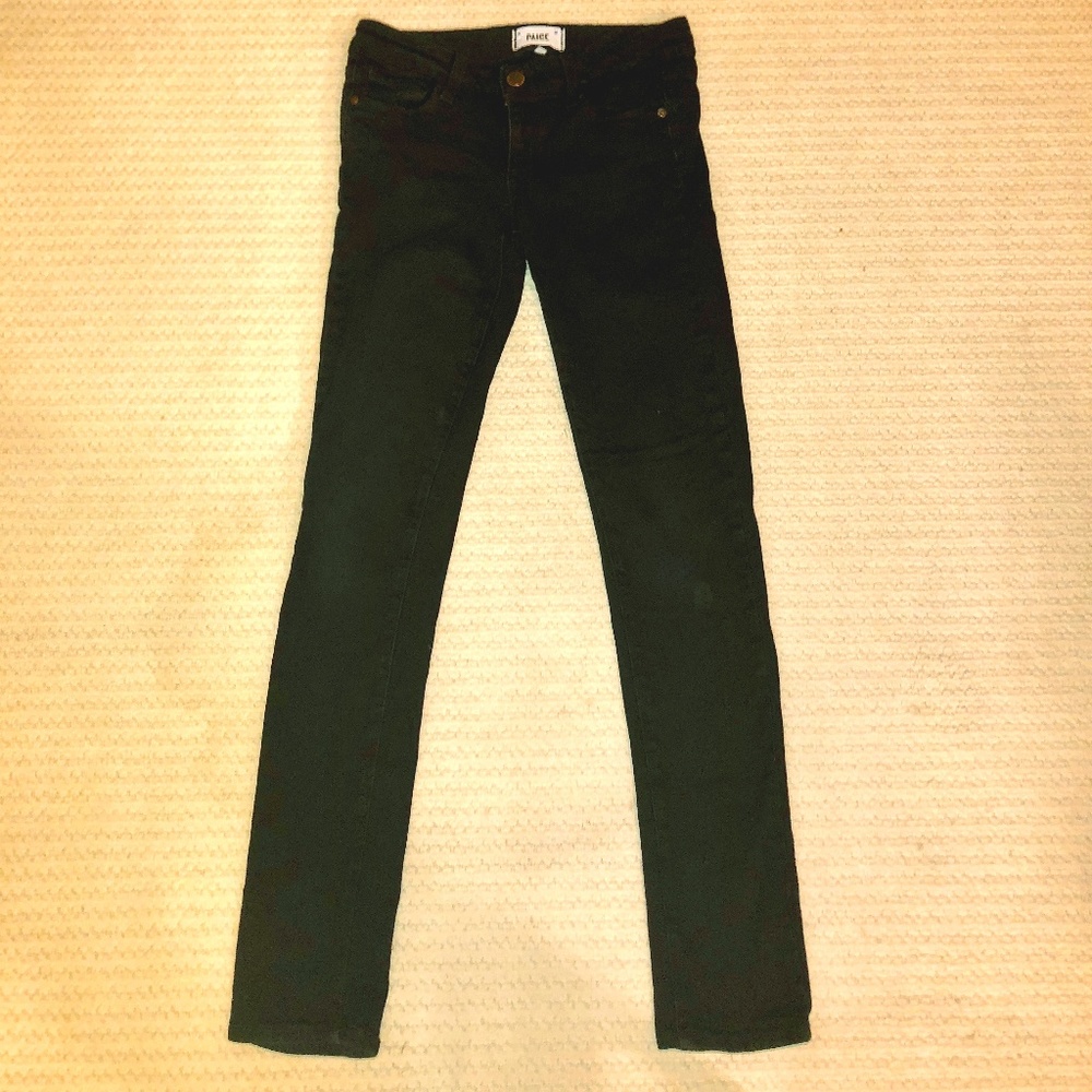 PAIGE ~ Skyline Skinny Shadow Black Jeans ~ Sz 25